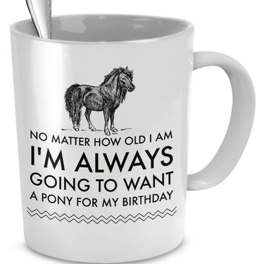 Horse Coffee Mug - Horse Lovers Birthday Gift For Women - Pony Mug - 