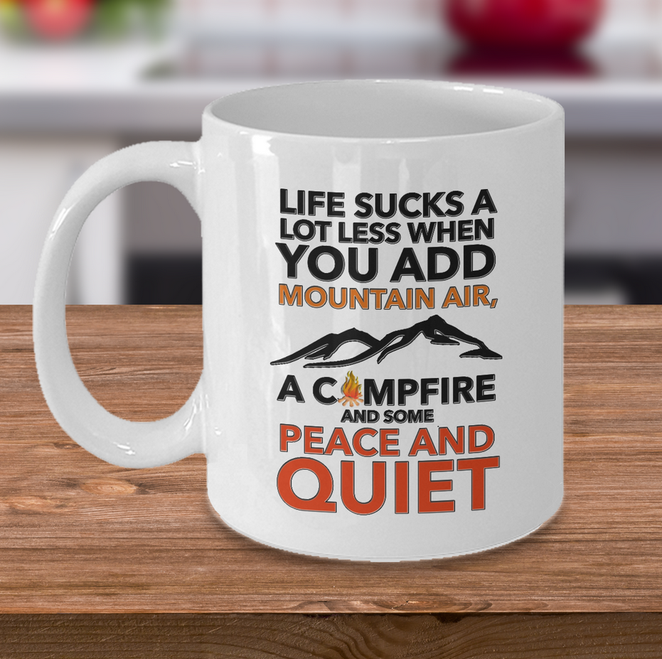 Camping Coffee Mug - Ceramic Camping Gift - Outdoors Mug - Campers Gif