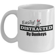Donkey Mug - Ceramic Donkey Cup - Donkey Gift For Donkey Lovers - "Easily Distracted By Donkeys"