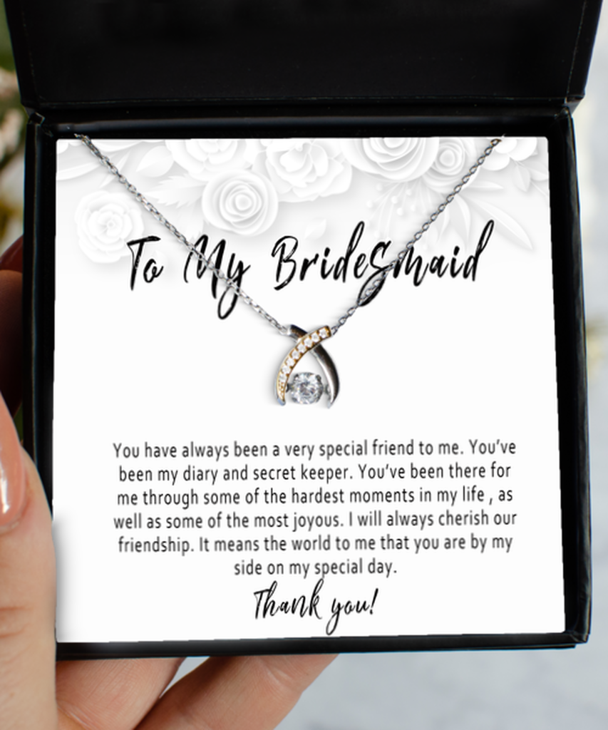 Bridesmaid thank 2025 you necklace