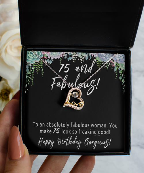 75th Birthday Gift For Women. 75th Birthday Necklace. Mom 75th Birthday Jewelry Card. Turning 75 Gift For Her. Seventy Five and Fabulous Present - To An Absolutely Fabulous Woman