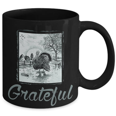 Thanksgiving Coffee Mug - Grateful Mug - Vintage Turkey Mug - Thanksgiving Gift Idea - 