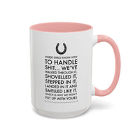 Funny Horse Girl Mug – "Horse Girls Know How To Handle Shit" – Equestrian Coffee Cup Gift For Women, Horse Riders & Cowgirls