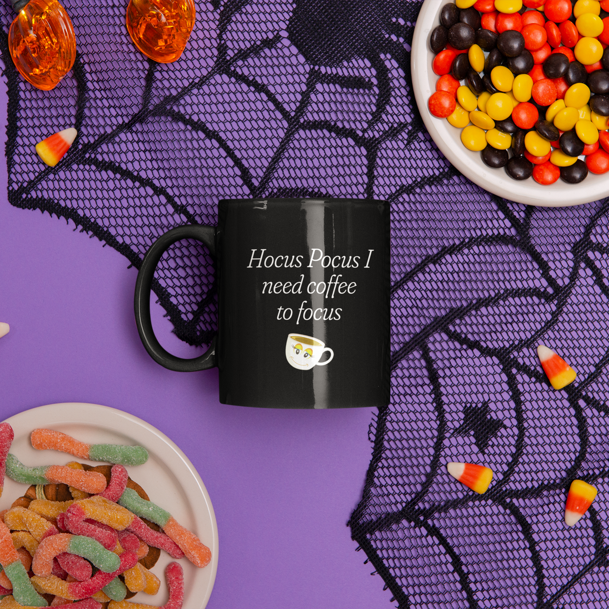 Funny Halloween Mug, Halloween Coffee Mug, Witchy Coffee Lover Gift, Hocus Pocus Mug, Spooky Season Gift - Hocus Pocus I Need Coffee To Focus