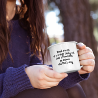 Funny Ginger Cat Lover Gift: Proud Parent Of An Orange Tabby Cat, 12oz Cat Camper Mug, Sarcastic Humor Coffee Cup for Pet Owners