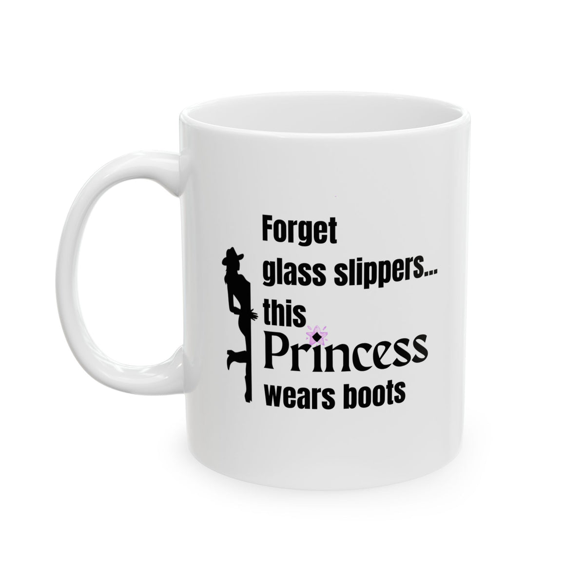 Funny Horse Mug for Horse Girls – Cowgirl Gift for Horse Lovers – “Forget glass slippers”