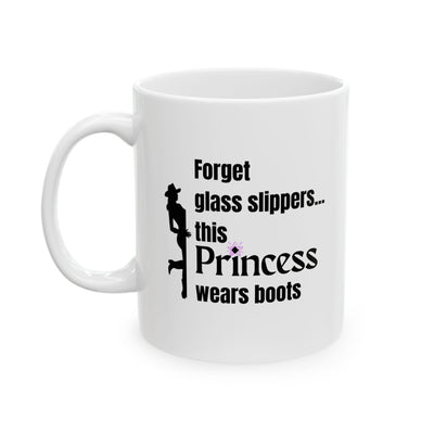 Funny Horse Mug for Horse Girls – Cowgirl Gift for Horse Lovers – “Forget glass slippers”