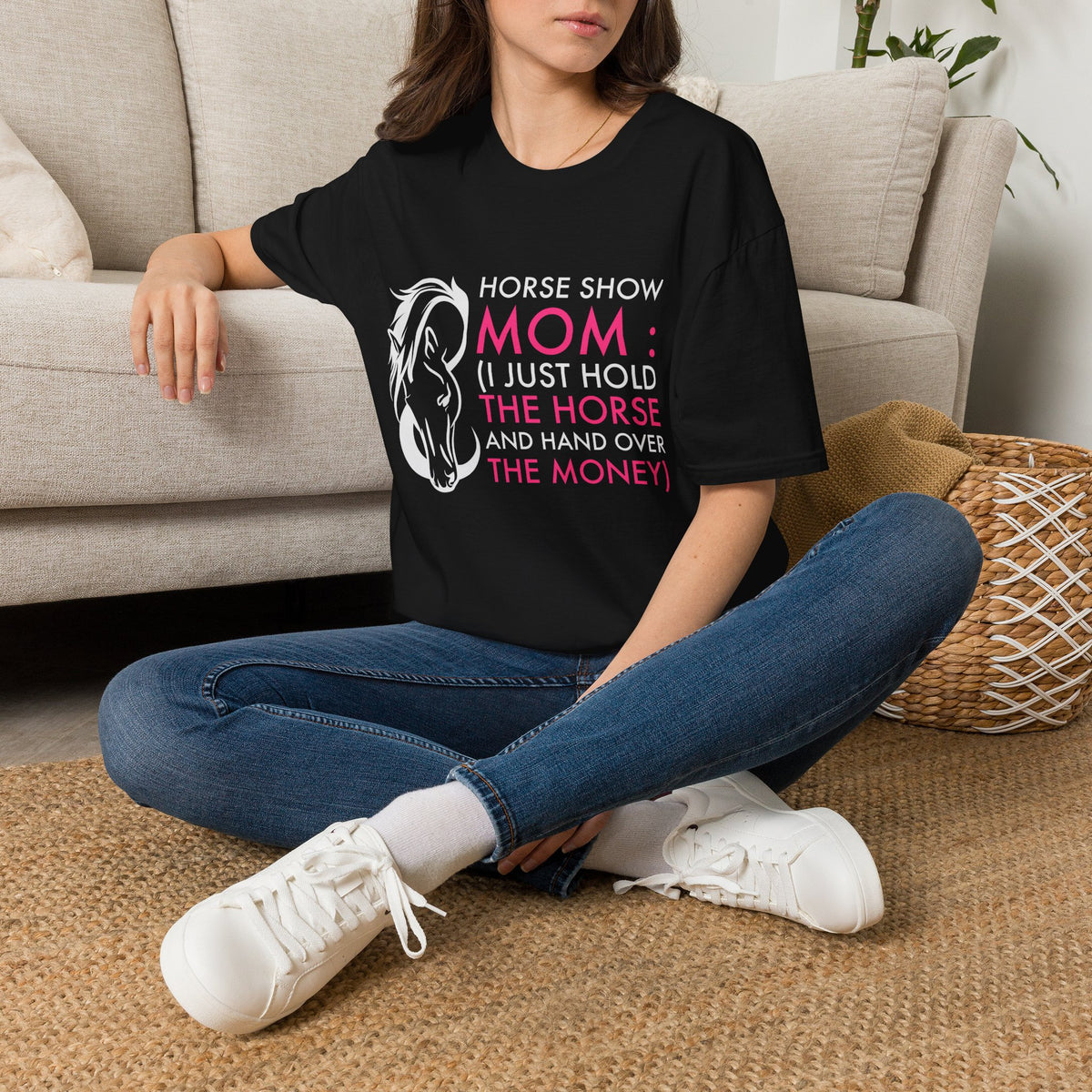 Funny Horse Show Mom T-Shirt – Horse Mom Present – Equestrian Gift for Moms – Horse Show Mom Tee – "Horse Show Mom"