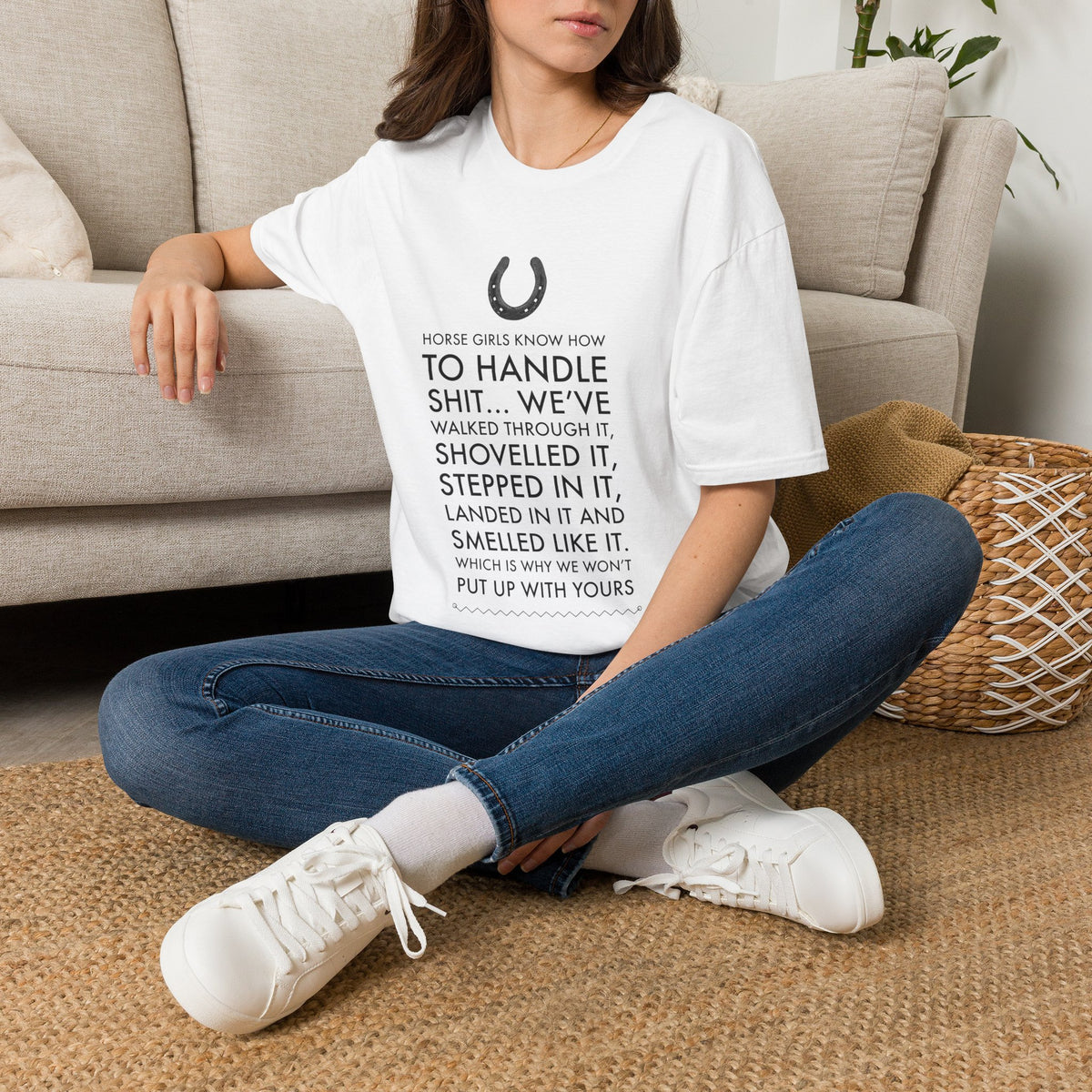 Funny Horse Girl T-Shirt for Women – Horse Lover Gift for Cowgirls – “Horse Girls Know How To Handle Shit”
