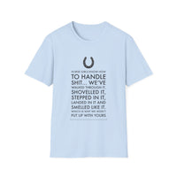 Funny Horse Girl T-Shirt for Women – Horse Lover Gift for Cowgirls – “Horse Girls Know How To Handle Shit”