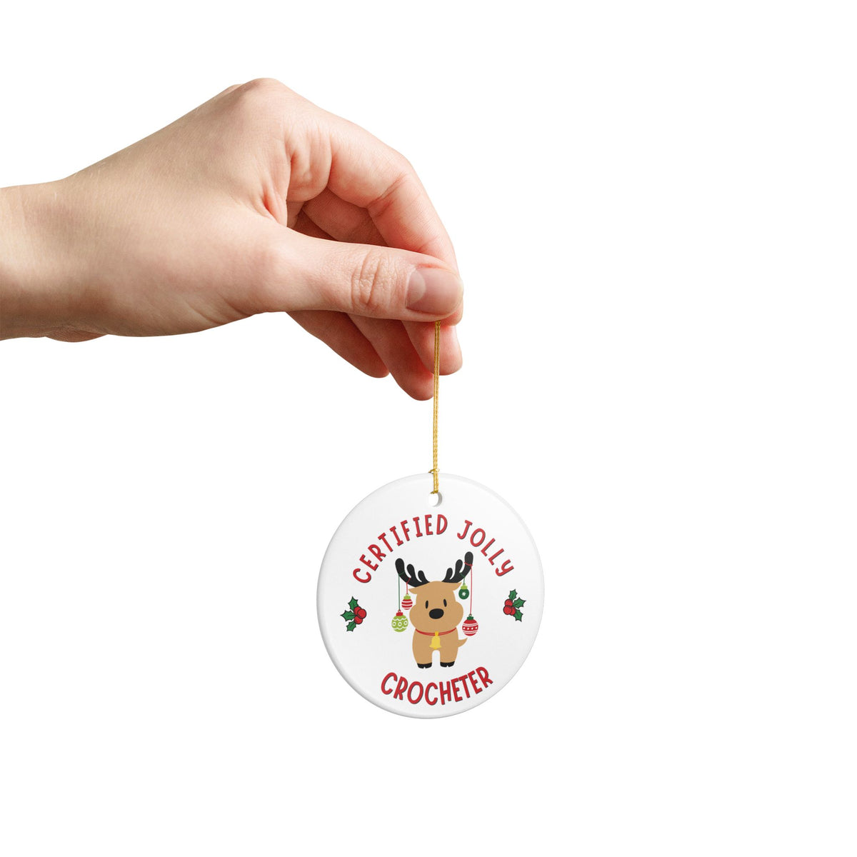 Funny Crochet Christmas Ornament, Crocheter Gift, Crochet Lover Gift, Funny Christmas Gift for Crocheter - Certified Jolly Crocheter