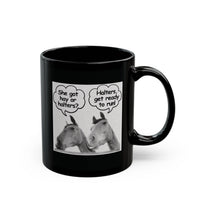 Funny Horse Lover Mug – Equestrian Humor Gift for Horse Girls & Horse Moms - "She got hay or halters?"