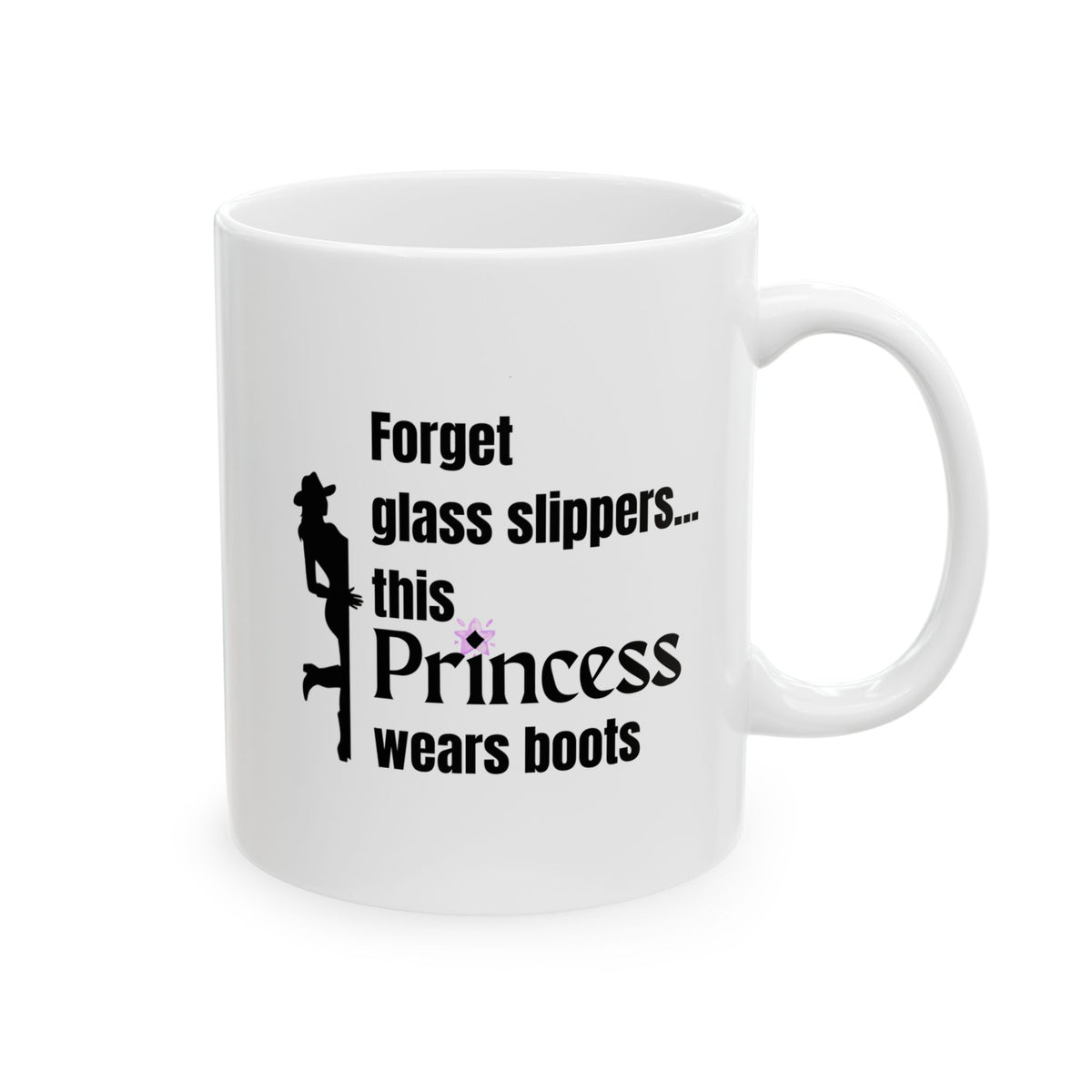 Funny Horse Mug for Horse Girls – Cowgirl Gift for Horse Lovers – “Forget glass slippers”