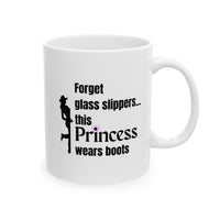 Funny Horse Mug for Horse Girls – Cowgirl Gift for Horse Lovers – “Forget glass slippers”