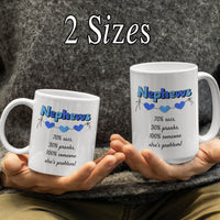 Funny Nephew Gift, Nephew Mug, Gift for Nephew, Nephew Birthday Gift, Funny Family Coffee Mug - Nephews 70% Sass