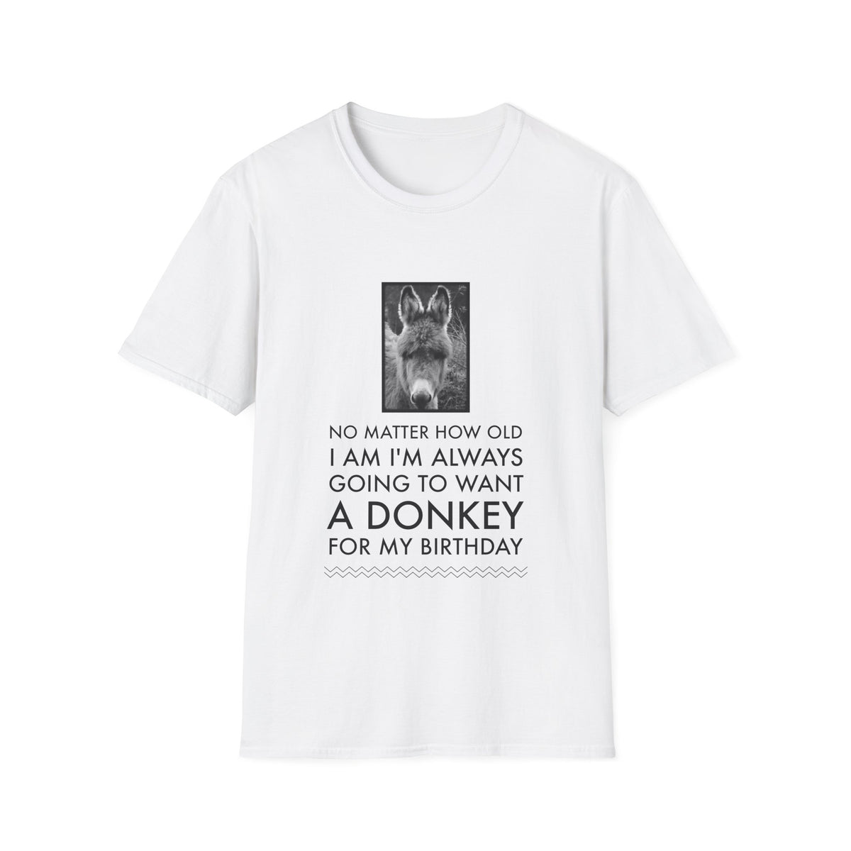 Funny Donkey T-Shirt for Women – Donkey Lover Gift – “No Matter How Old I Am”