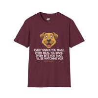 Load image into Gallery viewer, Funny Dog Lover T-Shirt - Dog Mom Or Dog Dad Gift - Unisex Dog Shirt For Dog Owners - Gift For Dog Lovers - Every Snack You Make
