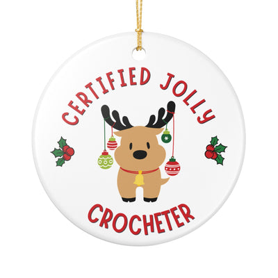 Funny Crochet Christmas Ornament, Crocheter Gift, Crochet Lover Gift, Funny Christmas Gift for Crocheter - Certified Jolly Crocheter