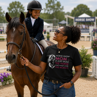 Funny Horse Show Mom T-Shirt – Horse Mom Present – Equestrian Gift for Moms – Horse Show Mom Tee – "Horse Show Mom"