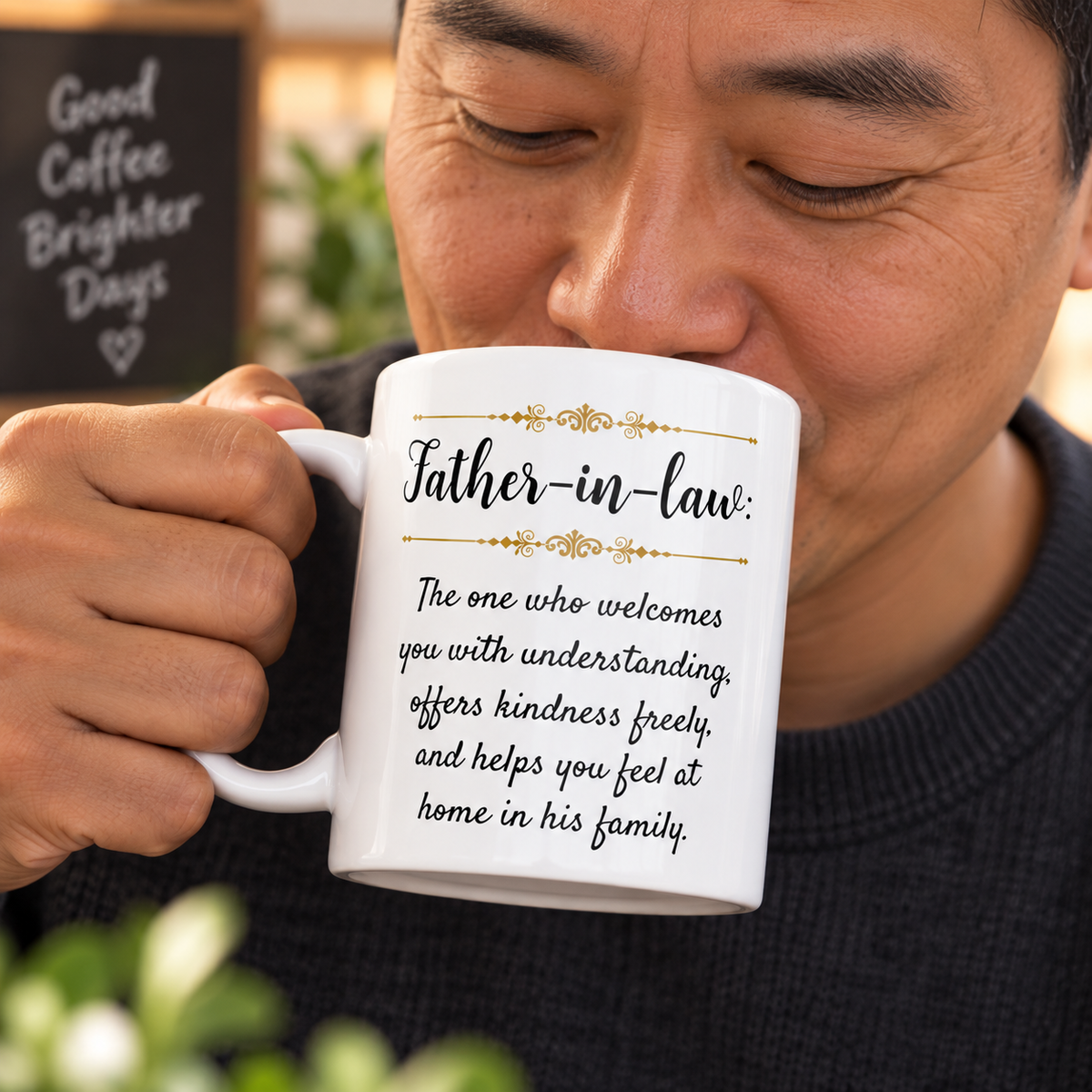 Father in Law Gift, Meaningful Father in Law Mug, Gift from Daughter or Son in Law, Father’s Day Gift – Father-in-Law The One Who Welcomes You