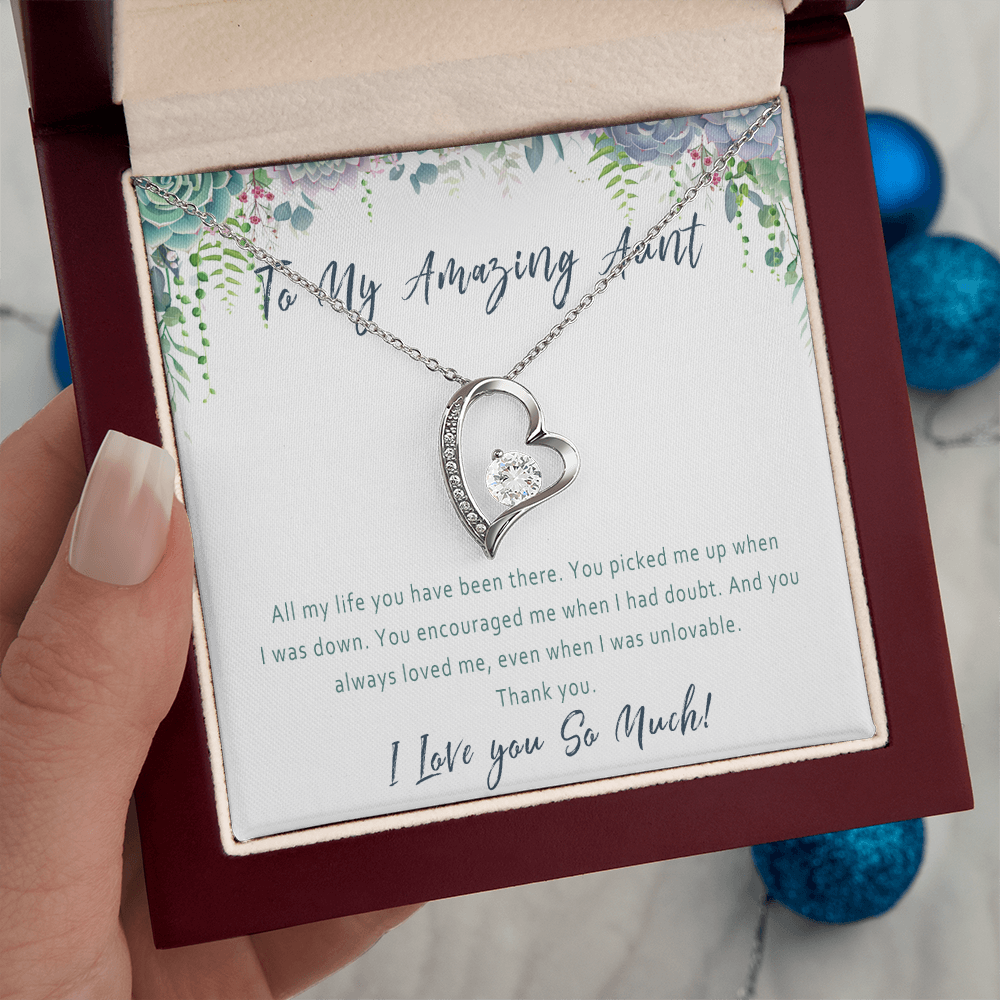 Aunt Necklace – Gift for Aunt, Sentimental Birthday Present from Niece or Nephew - "All my life you have been there"