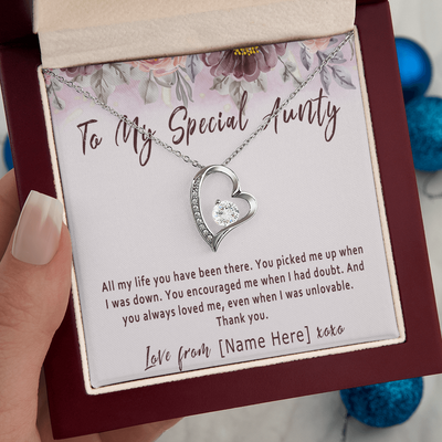 Personalized Aunty Necklace from Niece or Nephew, Custom Aunty Birthday Present - 