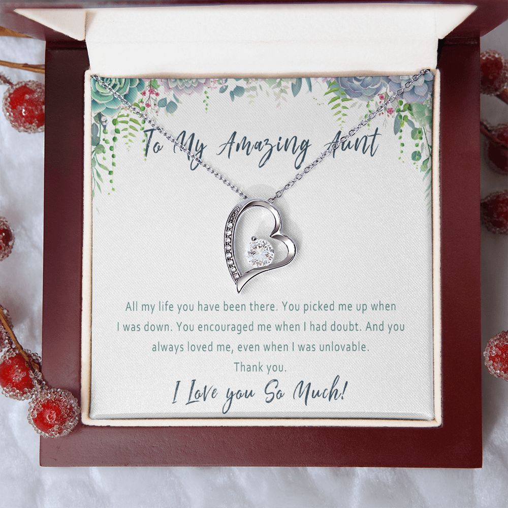 Aunt Necklace – Gift for Aunt, Sentimental Birthday Present from Niece or Nephew - "All my life you have been there"