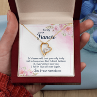 Personalized Fiancée Necklace Gift – Custom Romantic Engagement Jewelry for Future Wife, Meaningful Anniversary Birthday Present – “It's been said that you only truly fall in love once”