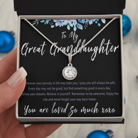 Great Granddaughter Necklace Birthday Gift – Present From Great Grandparent - "Wherever your journey in life may take you"