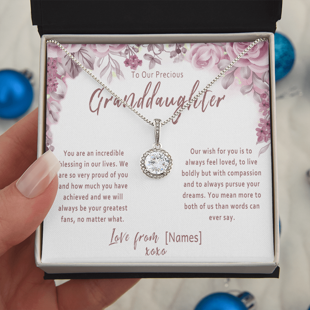 Personalized Granddaughter Necklace Gift from Grandparents – Meaningful Custom Granddaughter Jewelry Keepsake - "You are an incredible blessing in our lives"