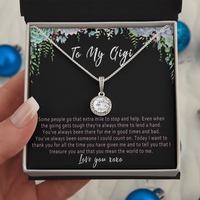 Gigi Necklace – Meaningful Gigi Gift from Grandkids, Sentimental Gigi Jewelry for Birthday, Christmas or Mother's Day - "Some people go that extra mile"