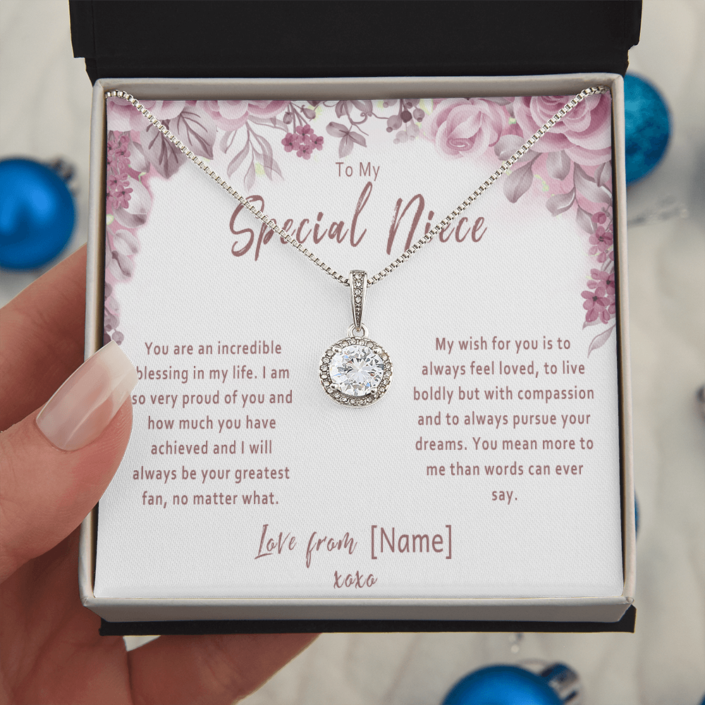 Personalized Niece Necklace Gift – Custom Meaningful Niece Jewelry from Aunt or Uncle, Sentimental Keepsake - "You are an incredible blessing in my life"