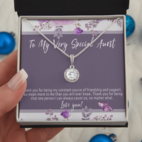 Aunt Necklace – Meaningful & Thoughtful Gift for a Special Aunt from Niece or Nephew, Sentimental Aunt Jewelry – “Thank you for being my constant source of friendhip”