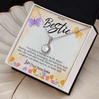 Personalized Bestie Necklace – Custom Best Friend Gift, Meaningful Bestie Jewelry with Heartfelt Message Card - "I'm so lucky to have you in my life"