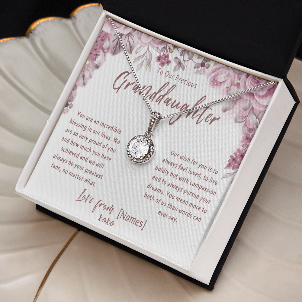 Personalized Granddaughter Necklace Gift from Grandparents – Meaningful Custom Granddaughter Jewelry Keepsake - "You are an incredible blessing in our lives"