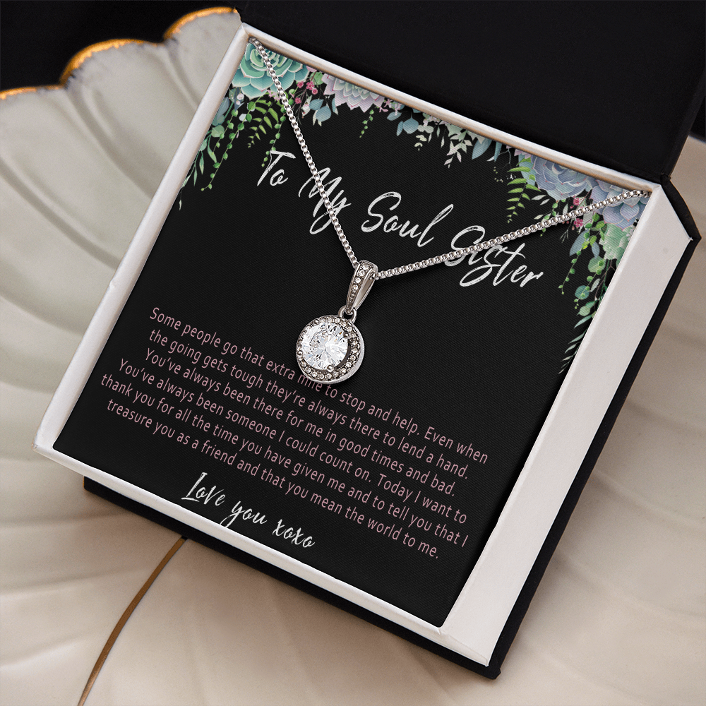 Soul Sister Necklace – Meaningful Gift for Soul Sister, Sentimental Friendship Jewelry for Your Forever Person - "Some people go that extra mile"