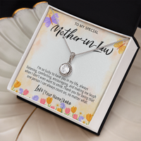 Personalized Mother in Law Necklace – Meaningful Mother in Law Gift, Custom Jewelry with Heartfelt Message Card - "I'm so lucky to have you in my life"
