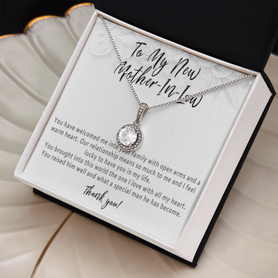 Mother in Law Wedding Day Necklace from Daughter in Law – Sentimental Wedding Gift with Heartfelt Message Card - 