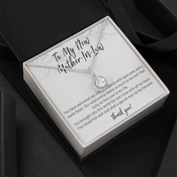 Mother in Law Wedding Day Necklace from Daughter in Law – Sentimental Wedding Gift with Heartfelt Message Card - "You Have Welcomed Me Into Your Family"