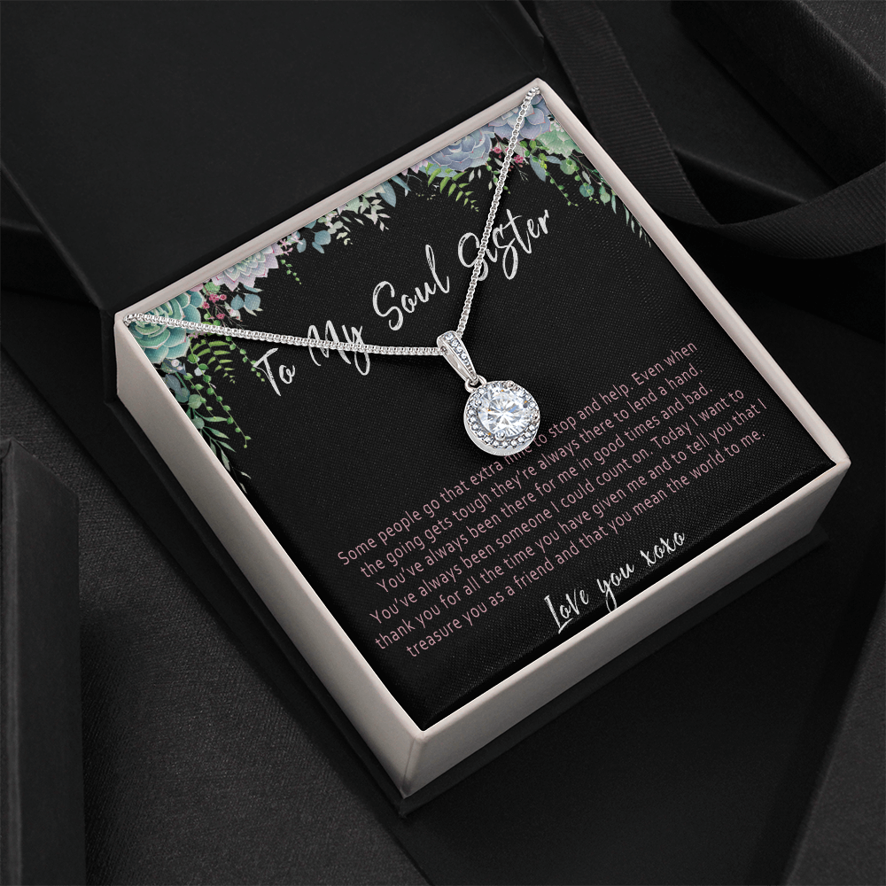 Soul Sister Necklace – Meaningful Gift for Soul Sister, Sentimental Friendship Jewelry for Your Forever Person - "Some people go that extra mile"