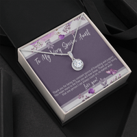 Aunt Necklace – Meaningful & Thoughtful Gift for a Special Aunt from Niece or Nephew, Sentimental Aunt Jewelry – “Thank you for being my constant source of friendhip”