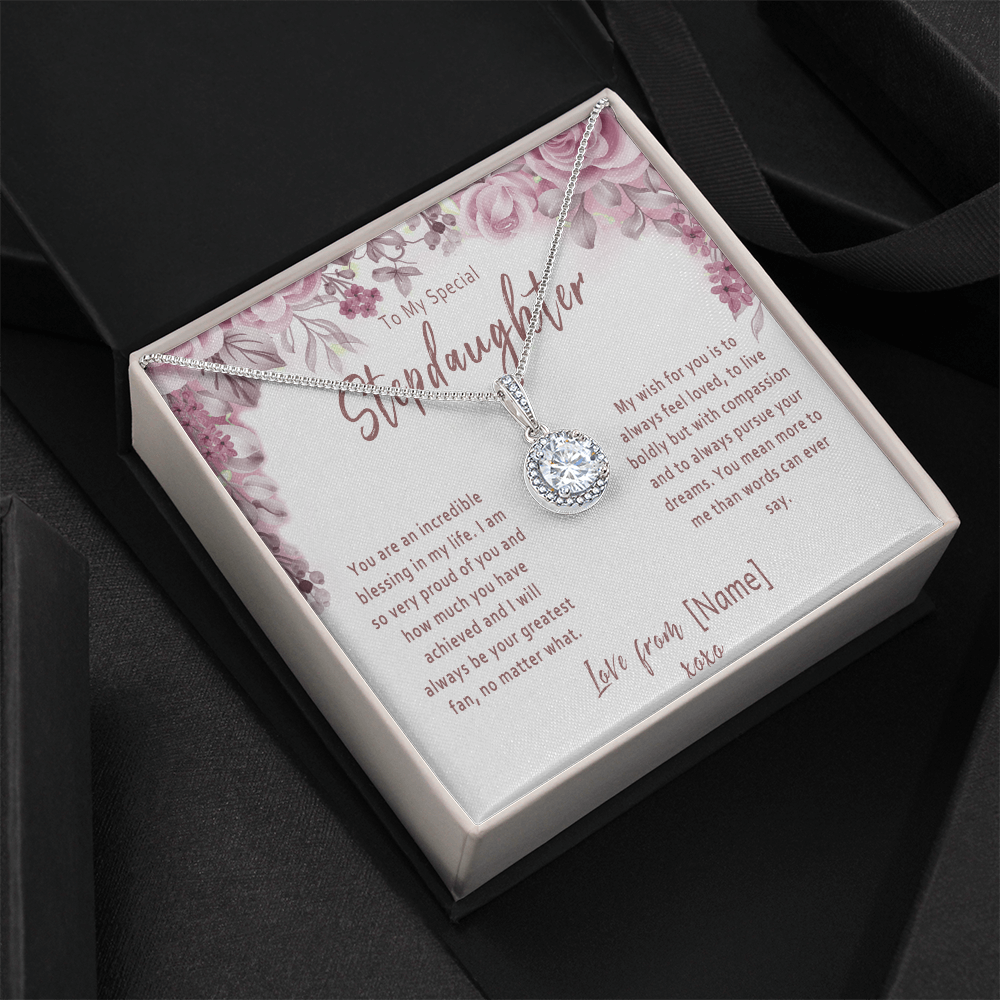 Personalized Stepdaughter Necklace Gift – Meaningful Stepdaughter Custom Jewelry from Stepmom or Stepdad - "You are an incredible blessing in my life"