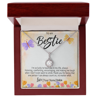 Personalized Bestie Necklace – Custom Best Friend Gift, Meaningful Bestie Jewelry with Heartfelt Message Card - "I'm so lucky to have you in my life"