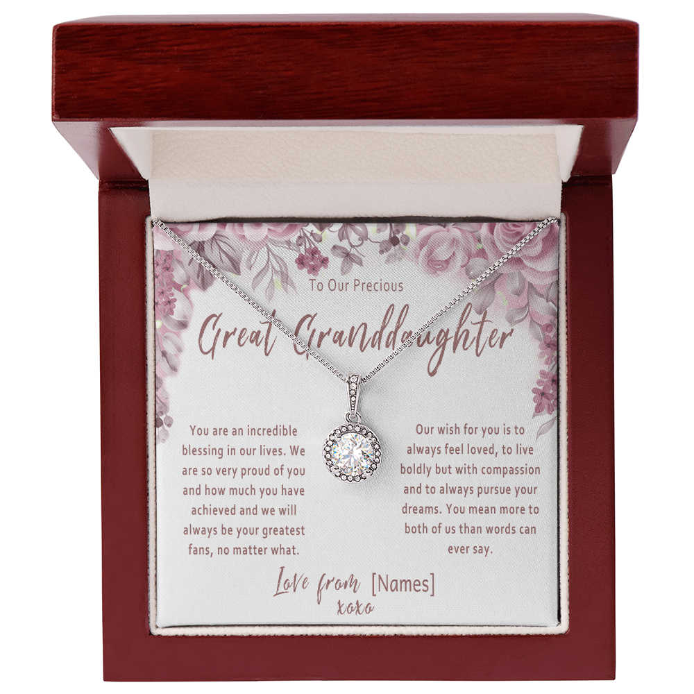 Personalized Great Granddaughter Necklace Gift from Great Grandparents – Custom Meaningful Jewelry Keepsake - "You are an incredible blessing in our lives"
