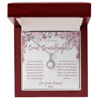 Personalized Great Granddaughter Necklace Gift from Great Grandparents – Custom Meaningful Jewelry Keepsake - "You are an incredible blessing in our lives"