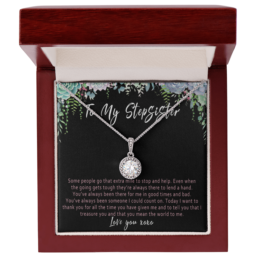 Stepsister Necklace – Meaningful Gift for Stepsister from Stepbrother or Stepsister - "Some people go that extra mile"