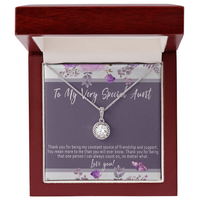 Aunt Necklace – Meaningful & Thoughtful Gift for a Special Aunt from Niece or Nephew, Sentimental Aunt Jewelry – “Thank you for being my constant source of friendhip”