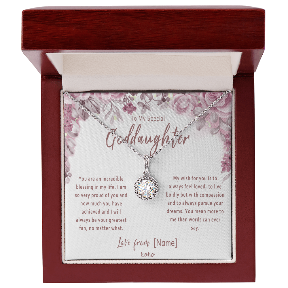 Personalized Goddaughter Necklace Gift from Godmother or Godfather – Custom Meaningful Goddughter Jewelry Keepsake Present - "You are an incredible blessing in my life"