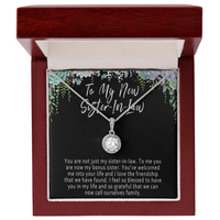 New Sister in Law Necklace Gift – Meaningful Wedding Jewelry with Message Card - "You are not just my sister-in-law"