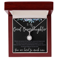 Great Granddaughter Necklace Birthday Gift – Present From Great Grandparent - "Wherever your journey in life may take you"